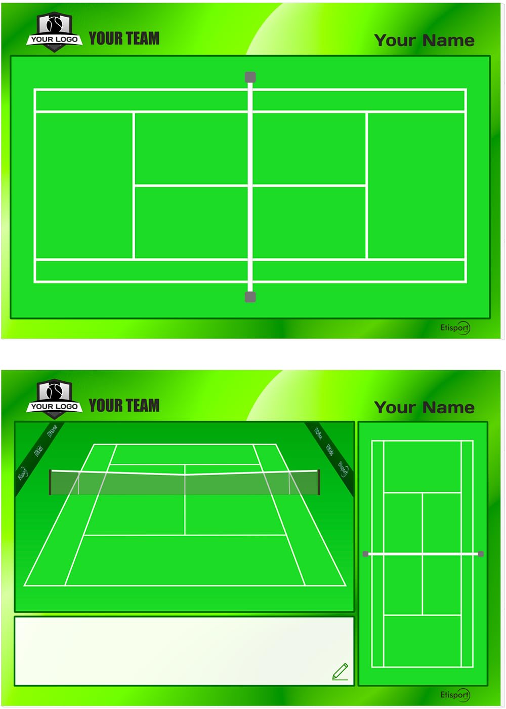 Personalizowana Tablica Taktyczna Tenis dla Trenera z Nazwą i Herbem Klubu
