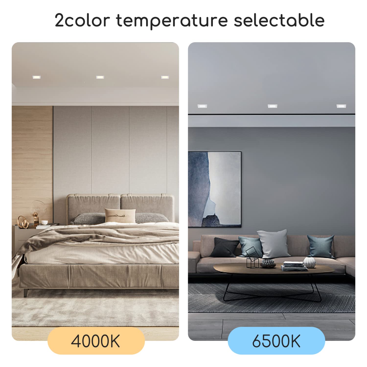 Aigostar LED Encastrable, 12W équivalent à 94W, 6500K Lumière Blanche Froide, Blanc, Spot LED Interieur Encastrable, Ф140-150mm, Pack de 2