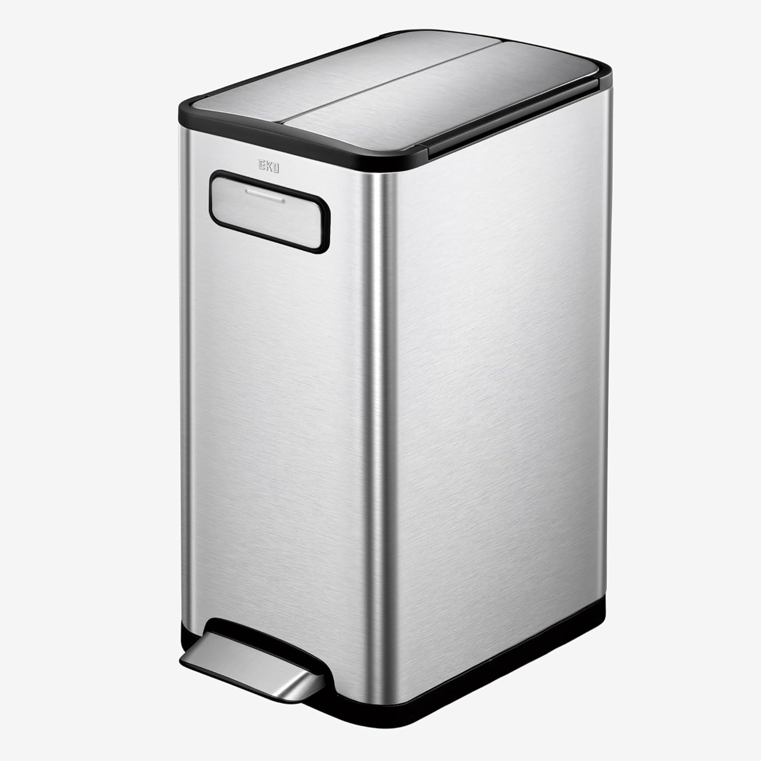 Ecofly Recycling Bin 20 + 20 Litre, Dual Compartment Pedal Bin with Soft Close and Stay Close Lid, Perfect for Kitchen & Home, Stainless Steel