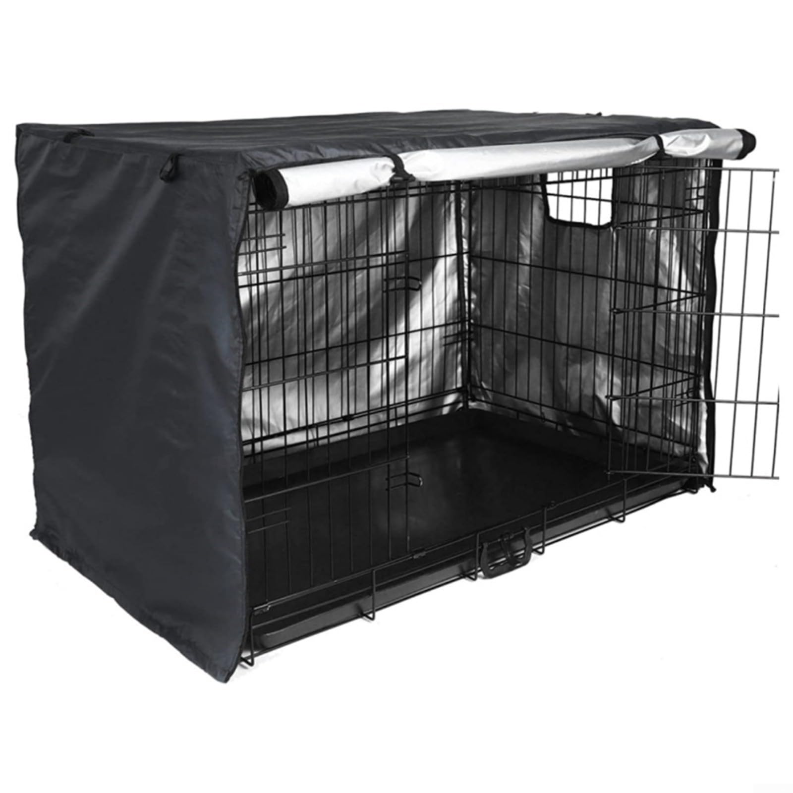 FACAIIO Dog Cage Cover, Black Cage Cover Fits Most Dog Cages,Waterproof Windproof Oxford Dog Crate Shield For Wire Dog Indoor Outdoor for PROTECTION(42inch)