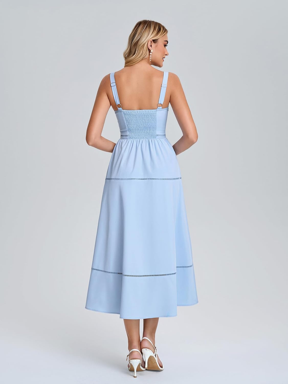 KUTUMAI Floral Corset Midi Dress Flowy Summer Tea Party Wedding Guest Dresses for Women 2026 - Image 5