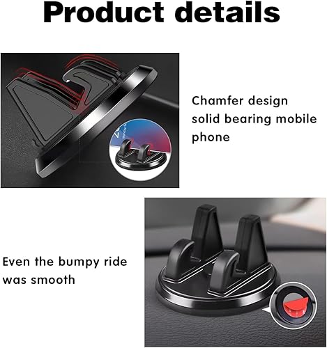 Miniatura 3 de 1 soporte de navegación para tablero de automóvil, 2.83 x 1.69 pulgadas, silicona giratoria de 360, base de teléfono móvil, accesorio de conmutación