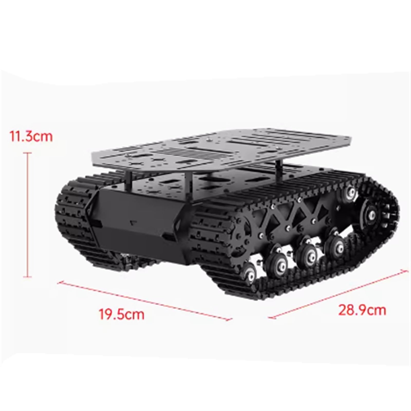 INLIMA Kit de Chasis de Metal Kit Chasis sobre orugas Suspensión Totalmente metálica Fuerte Robot Tanque Amortiguador Chasis de Coche (Color : Complete Chassis Package)