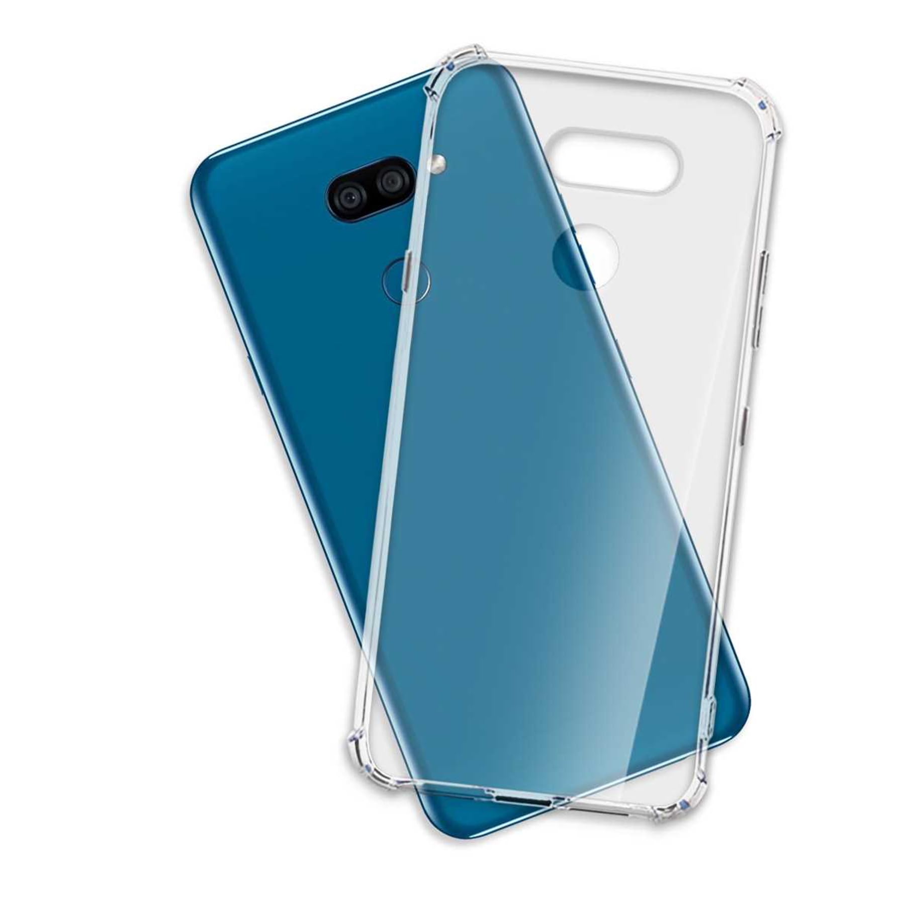 mtb more energy® Custodia Crystal Armor per LG Q60, LG K50 (6.26'') - Hard PC Back & Soft Silikon Bumper - Angoli rinforzati - Trasparente - TPU PC Case Cover