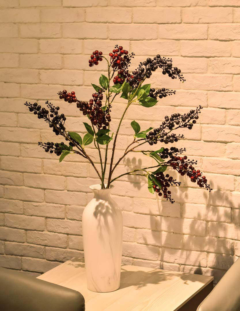 YATAI Artificial Plants Cherry Fake Fruits Stem 1Pcs Artificial Blueberry Fake Flowers for Arts Craft Project & Event Use (Red)