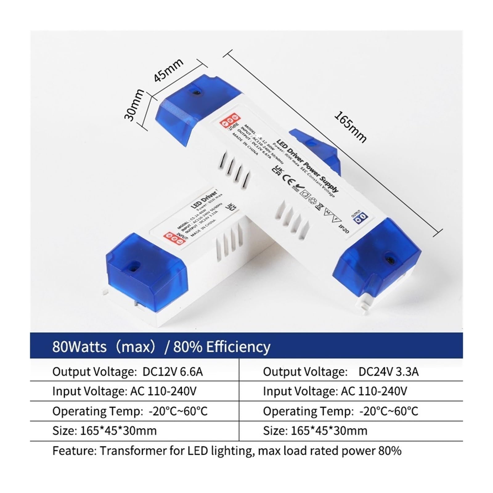 Sterownik LED AC 110-240 V, transformator oświetlenia 100 W, 80 W, 60 W, 36 W, 24 W, 12 W, adapter taśmy świetlnej DC 12 V 24 V, stałe napięcie, 1 szt. (36 W, DC 12 V)