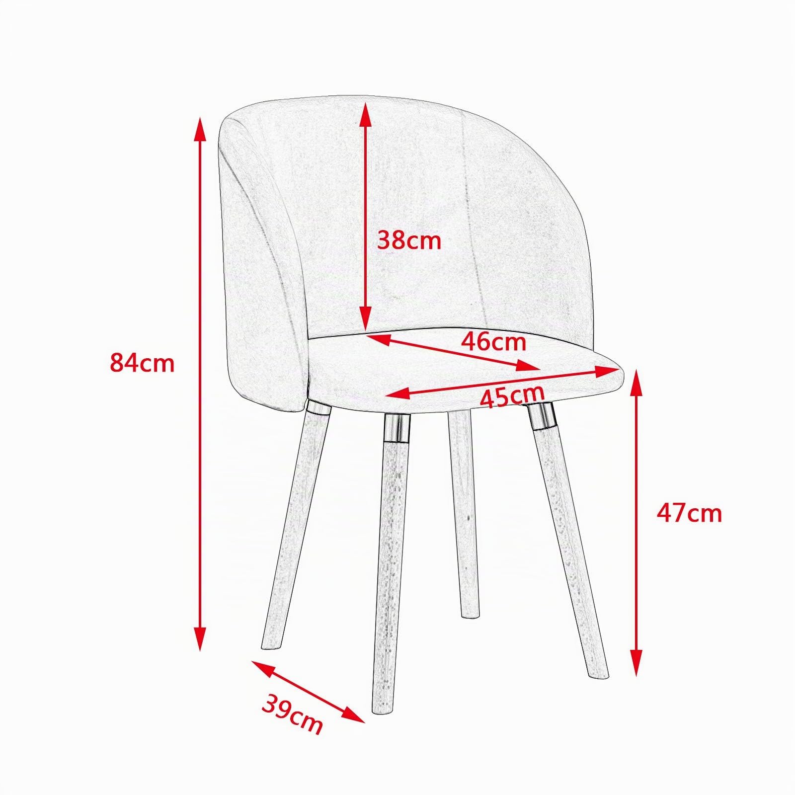 WOLTU Silla de Comedor,Terciopelo,Rosa | Tapizadas,Ergonómicas con Respaldo y Brazos para Salón y Dormitorio, Estilo Nórdico, Patas de Madera