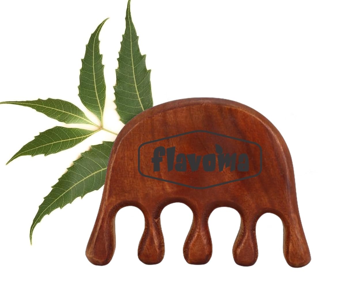Flavoma Neem Wood Wide Tooth Hair and Scalp Massager Comb | Tooth Design Multi-Functional Tool Scraping | Multifunctional Meridian Massage Comb | Ideal for Head and Neck Massage | Scalp Massage No Static Head Massager Tool Physical Therapy (B0D9P8CV3G) Amazon Price History, Amazon Price Tracker
