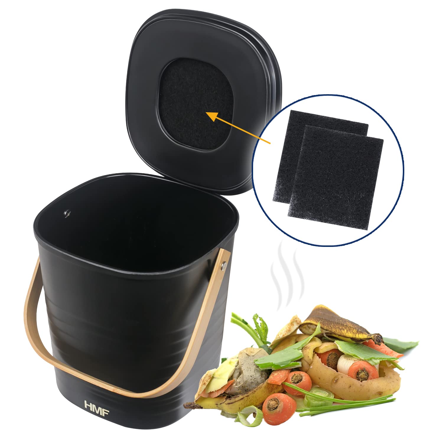 HMF 3789 Filtr węglowy do pojemnika na kompost lub kuwety dla kota, 10 sztuk, 125 mm
