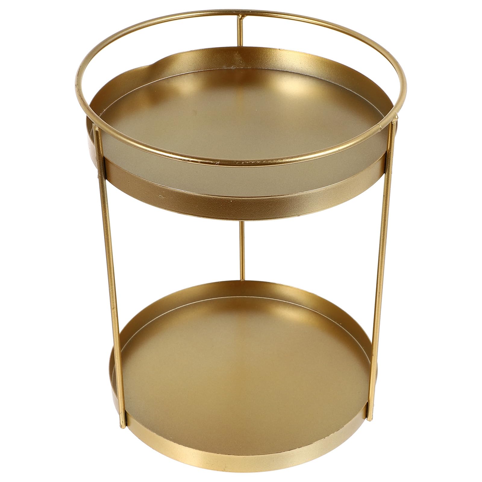 Didiseaon Estante Diseño Versátil y Compacto Doble Capa de Almacenamiento de Maquillaje Multifuncional de Hierro Dorado para Organizador de Tocador y Baño