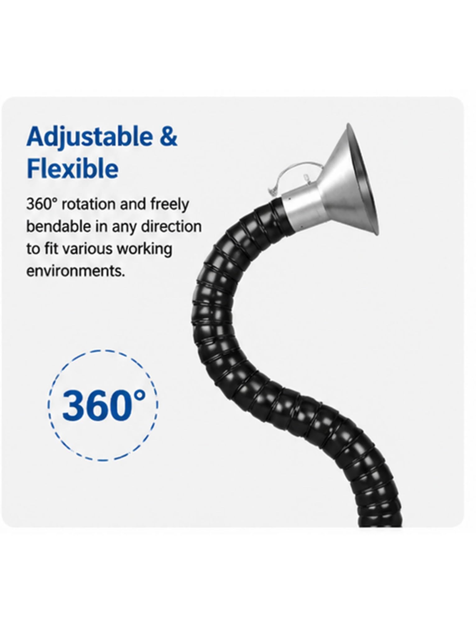 Brazo extractor de humos con ventosa ajustable, 1 m-3 m, ideal para soldadura, grabado y recogida de polvo de laboratorio, diseño articulado para una filtración eficaz