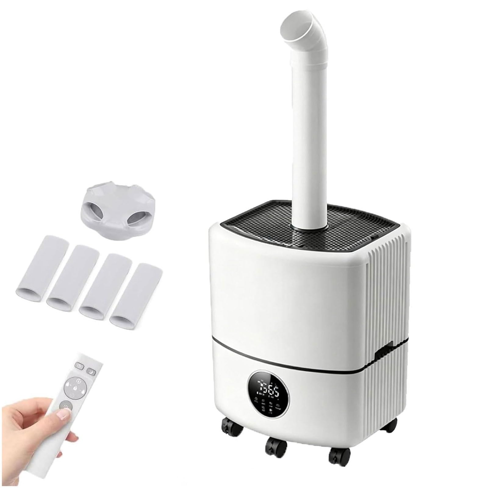 Humidificador industrial 25L,3 modos niebla,15-30h vida útil,área 200㎡ | Difusor comercial,salida niebla alta 4000ml/h,temporizador 12H,pantalla LED,boquillas 360°,for oficina invernadero