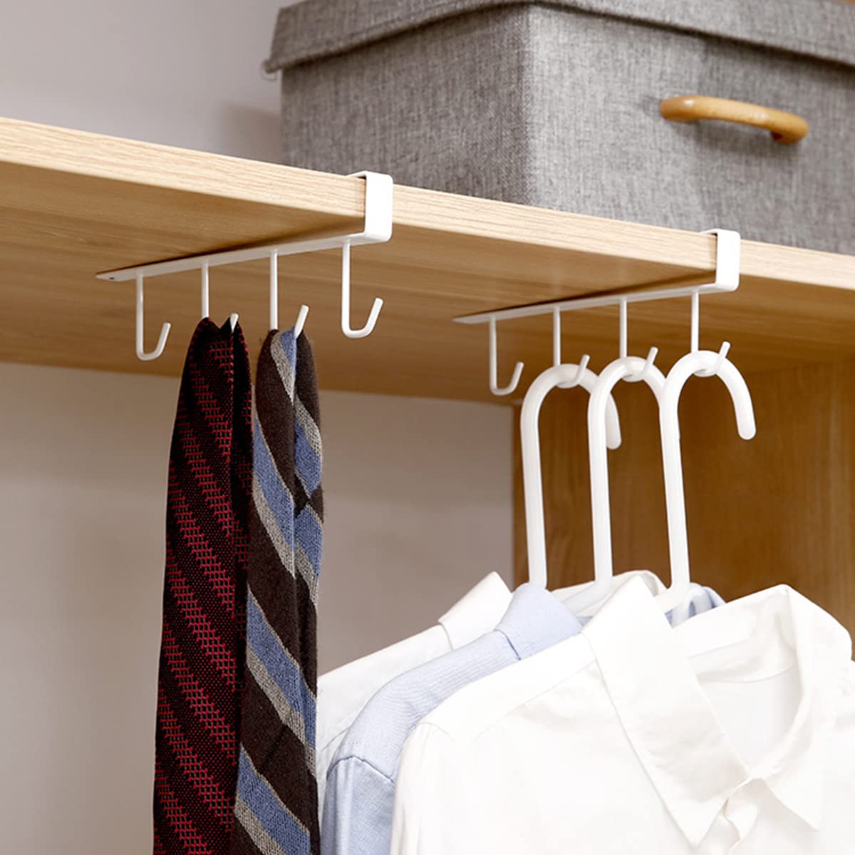 Portabicchieri Sotto Armadietto - Set 2 Organizer Metallo Con 16 Ganci, Risparmio Spazio Cucina