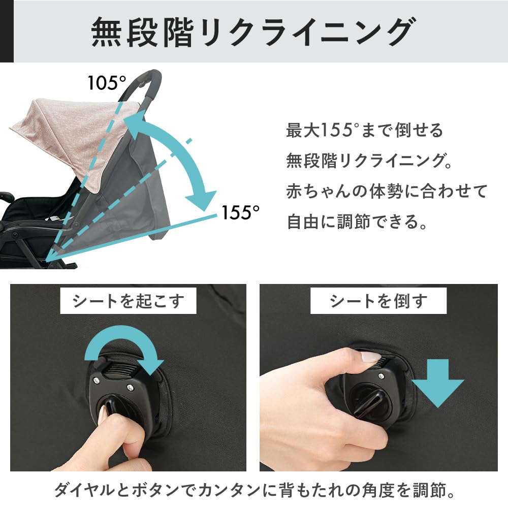 Amazon.co.jp: アイリスプラザ AB型 ベビーカー 超軽量 片手で簡単