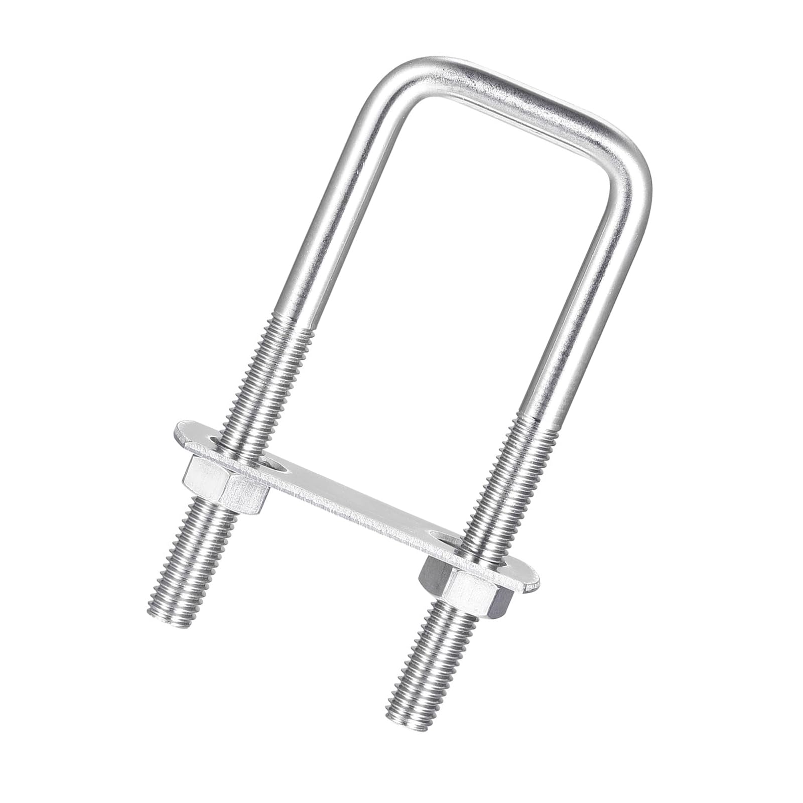 Unifizz Perno cuadrado en U, juego de 3 pernos en U de acero inoxidable 304 M8 de 30 mm de ancho interior de 100 mm de longitud con tuercas y placa de marco para automóviles, barcos, remolques