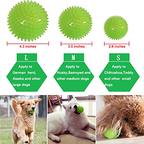3 Pcs Pet Squeaky Chewing Balls Puppy Chew Toys Soft Stab Balls Cleaning Teeth Toys Play Balls With High Bounce For Large Medium Small Pet Dog Cat #TOP3