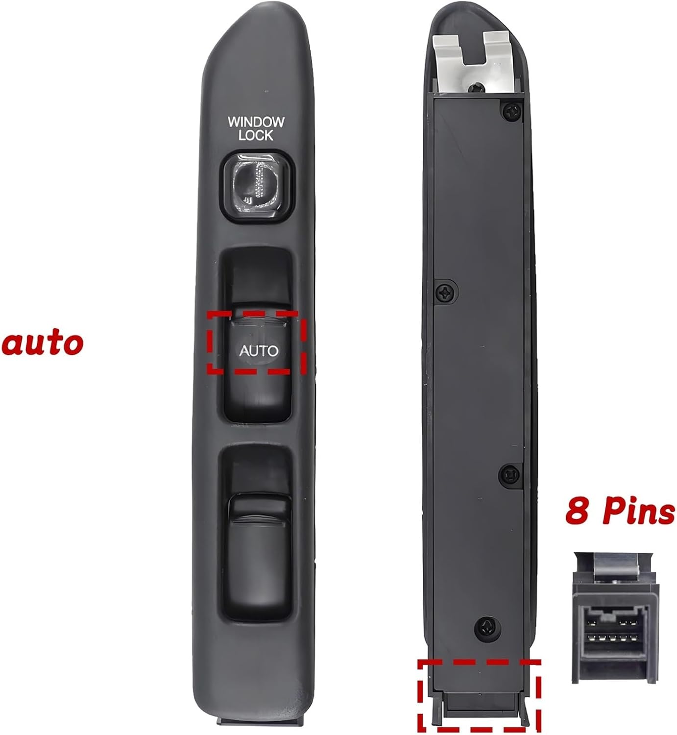 8 Pins Auto Electric Power Window Switch Control Button Compatible with Mitsubishi Proton Satria Arena Putra Mirage 1992-1995,PWS960381