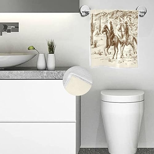 Miniatura 3 de QUGRL Wild West Cowboys - Toallas de mano de cocina con diseño del desierto americano, toalla de mano para decoración de baño, 16 x 30 pulgadas,