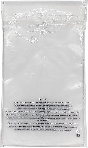 Miniatura 8 de PolyPackers Bolsas de polietileno transparente autosellantes de 12 x 15 pulgadas (500 unidades) con advertencia de asfixia - Adhesivo permanente -