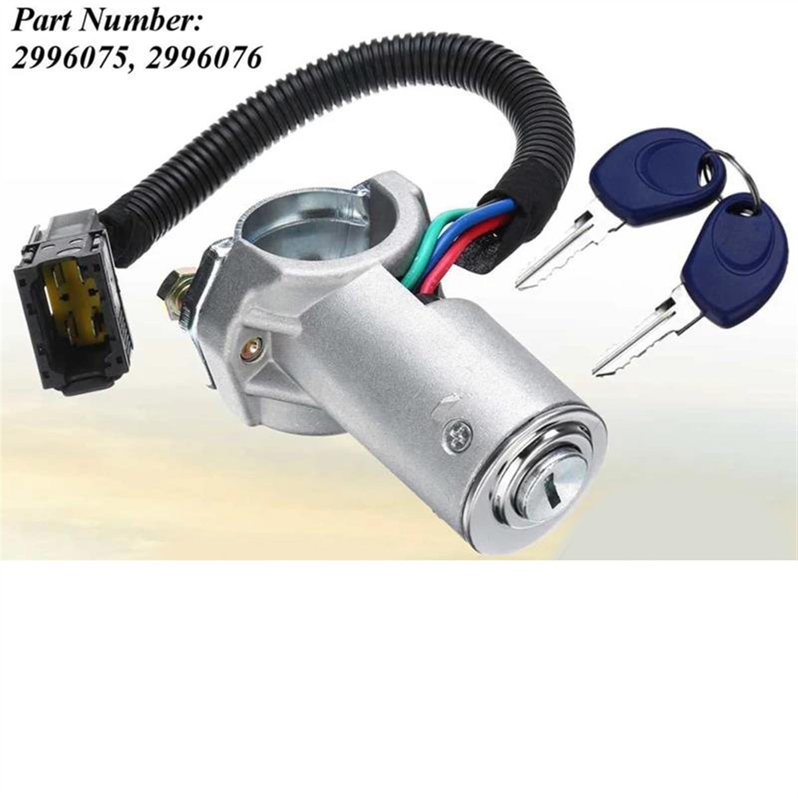 WILSEM Interruptor Bloqueo Barril De Encendido Automóvil con 2 Llaves para Iveco para Daily 2006 2007 2008 2009 2010 2011 2012 A2996075 2996076