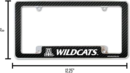 Miniatura 81 de Rico Industries NCAA Carbon Fiber 12" x 6" Chrome All Over Automotive License Plate Frame for Car/Truck/SUV