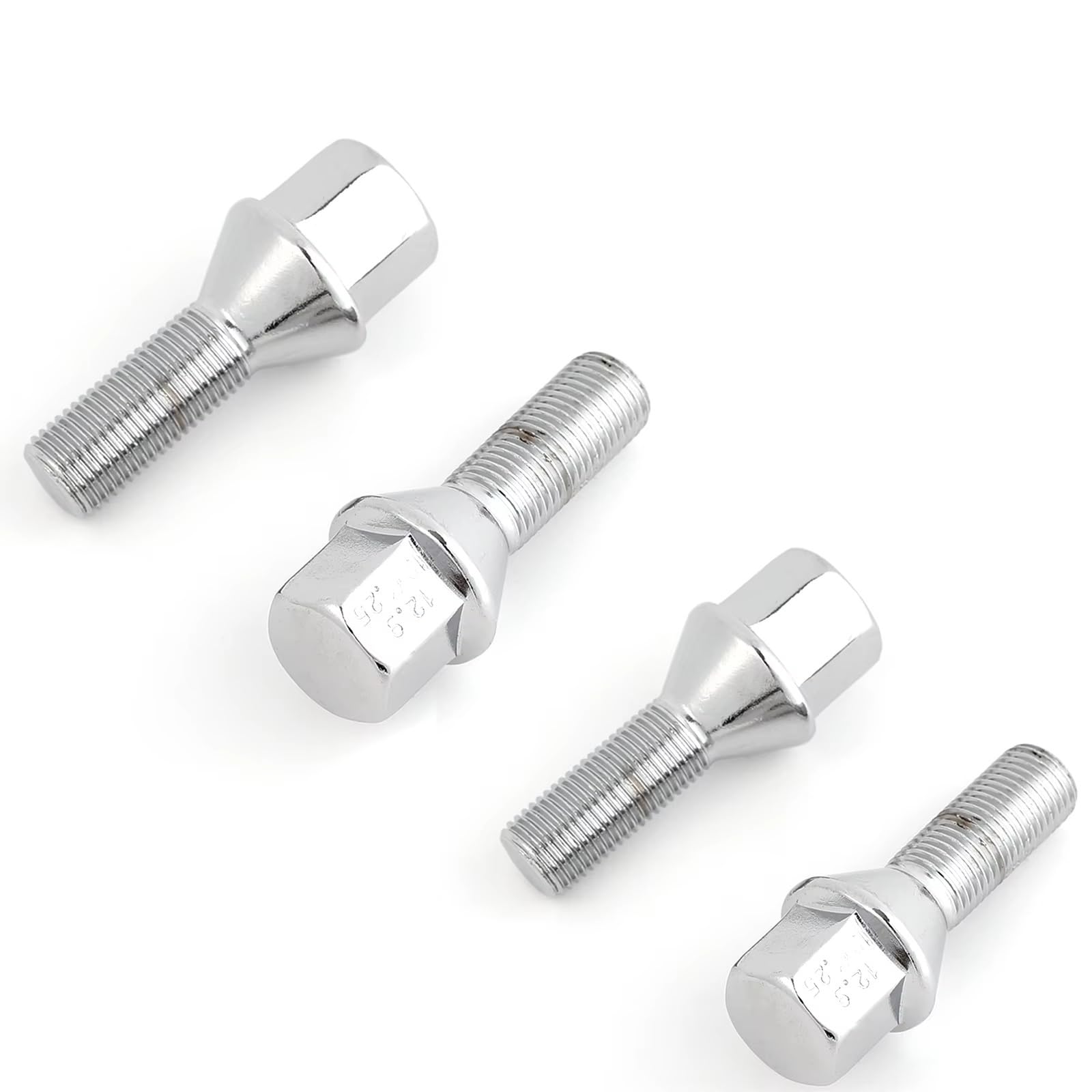 Tuercas de pernos de rueda m12x1.25 plateadas para Chrysler 200 de 28mm 8
