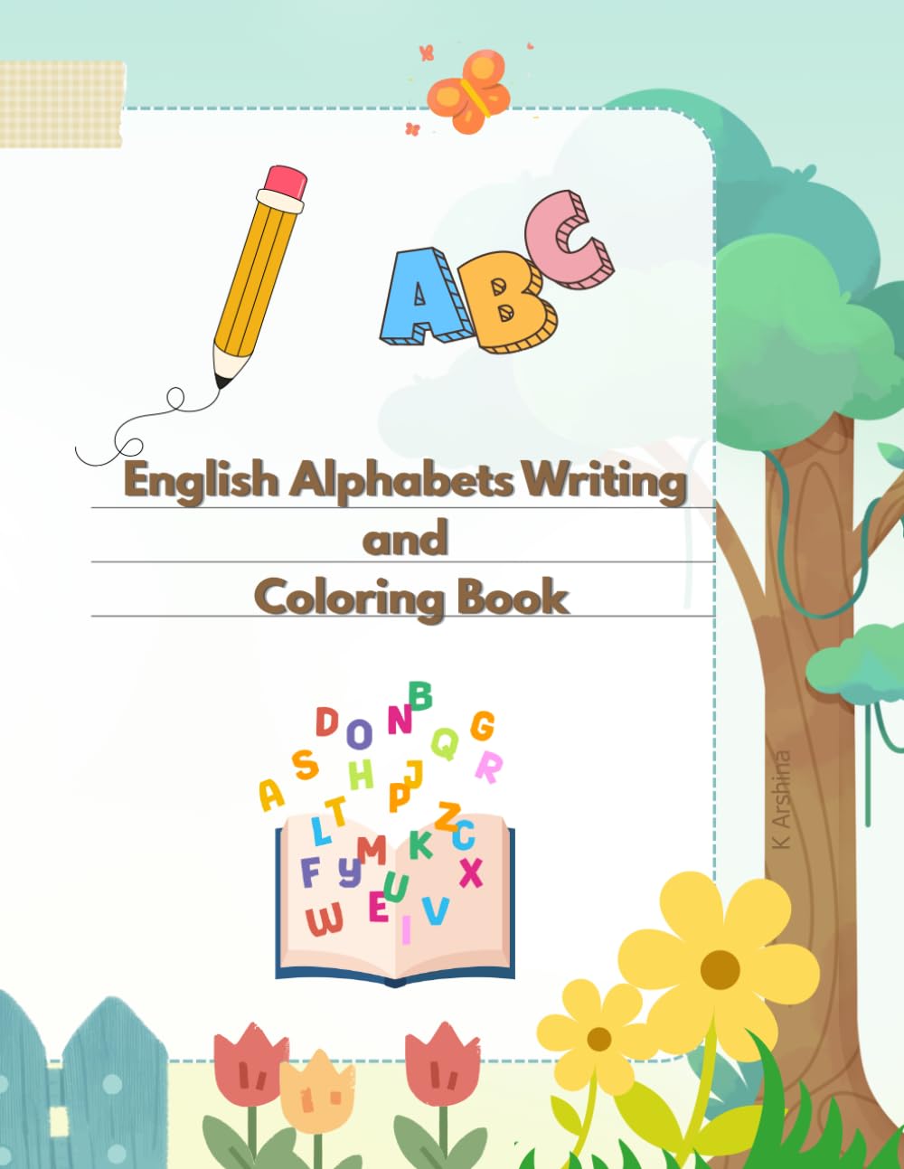 English Alphabets writing and coloring book