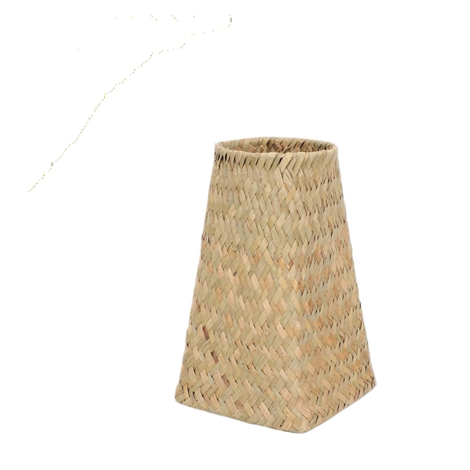 Jarrones para flores de paja tejida en juego rustico para decoracion