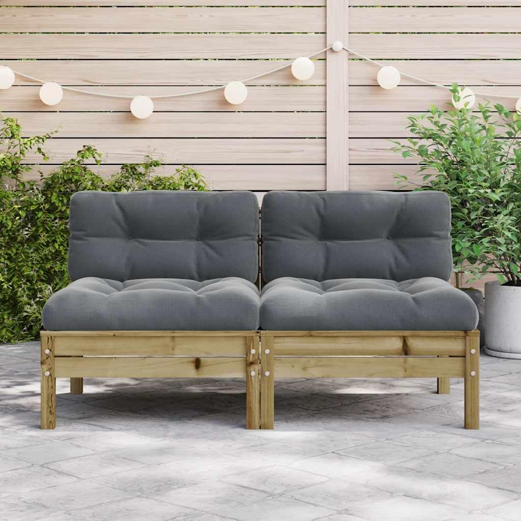Amazon.co.jp: vidaXL ガーデンソファ アームレス 2点セット 63x63x62