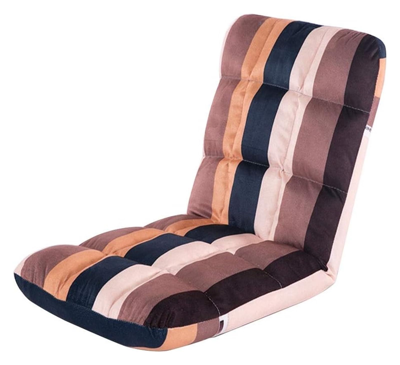 Silla de suelo plegable ajustable para meditación, reclinable multiposición, funda extraíble y lavable (rayas), perfecta para relajación y comodidad