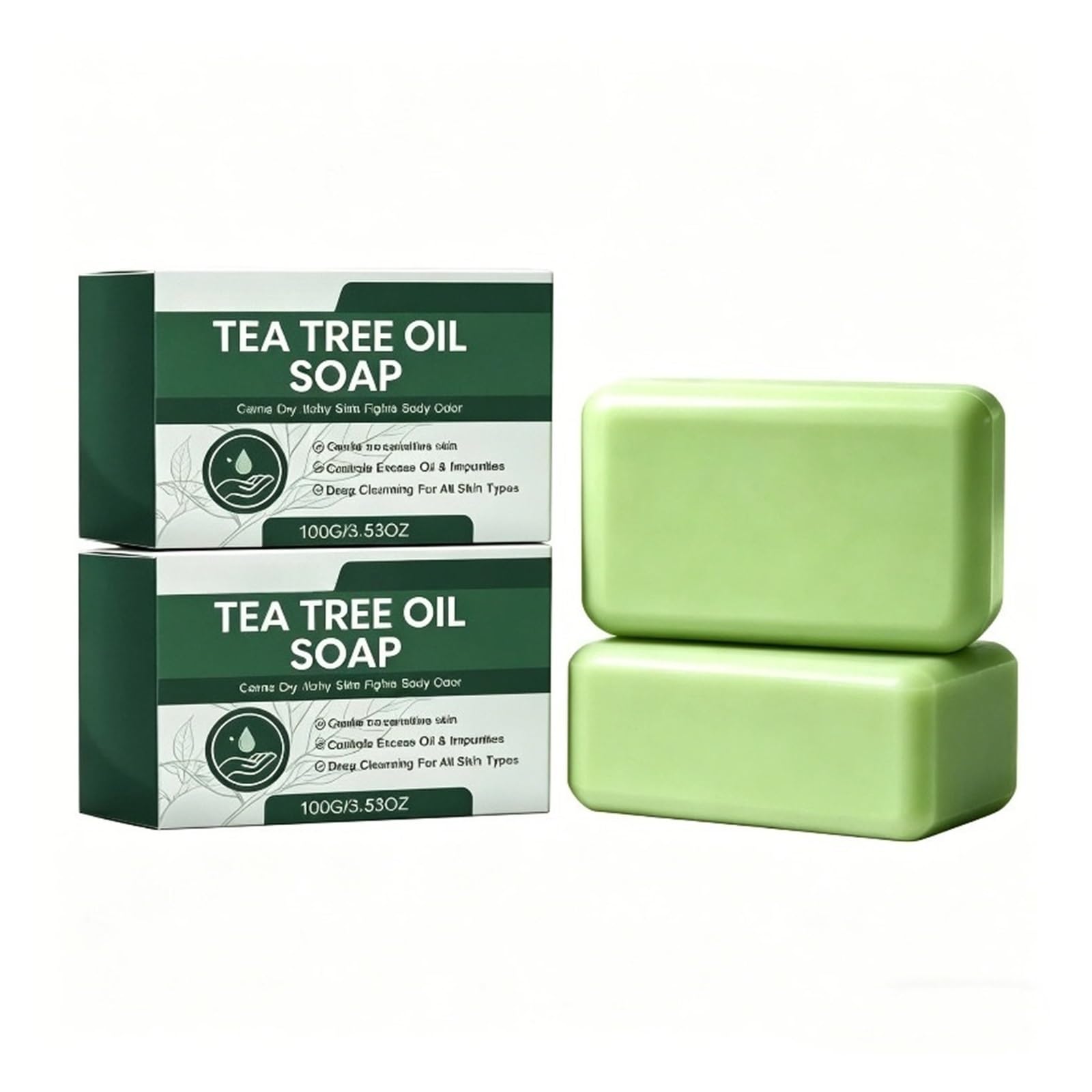 Teebaumseife Handgemachte Teebaumölseife, natürlicher Pflanzenextrakt | [](Soap 2PCS)