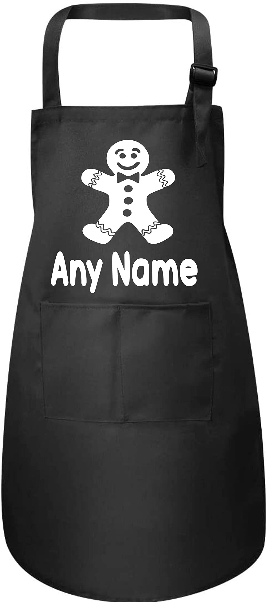 Print4U Gingerbread Man Personalised Kids Apron Any Name Cooking BakingBlack-S-3-6