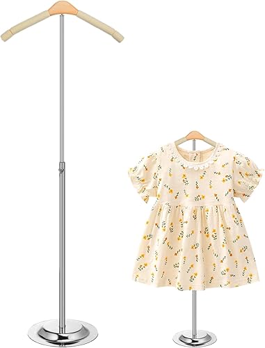 Miniatura 7 de Huaerle 2 piezas de soporte de exhibición de camisetas para niños, estante de ropa ajustable, soporte de hombro flexible, colgador de ropa portátil,