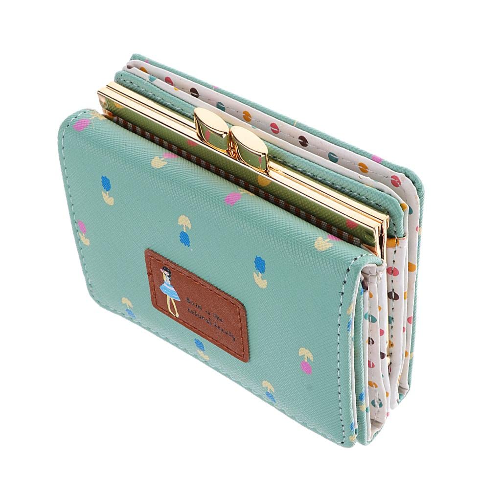 ATORSE™ Womens Bifold Wallet Clutch Card Holders Purse Short Handbag Fruit Green-image-40