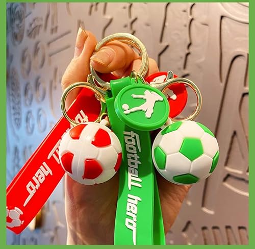 Hsyhere Men Boys Creative Cool Mini Cool Mini Football Theme Football Soccer Race Hero Keychain Key Ring, Sports Funs Collection Birthday New Year Christmas Gift Keyrings Bag Decoration Pendant -Black #TOP2