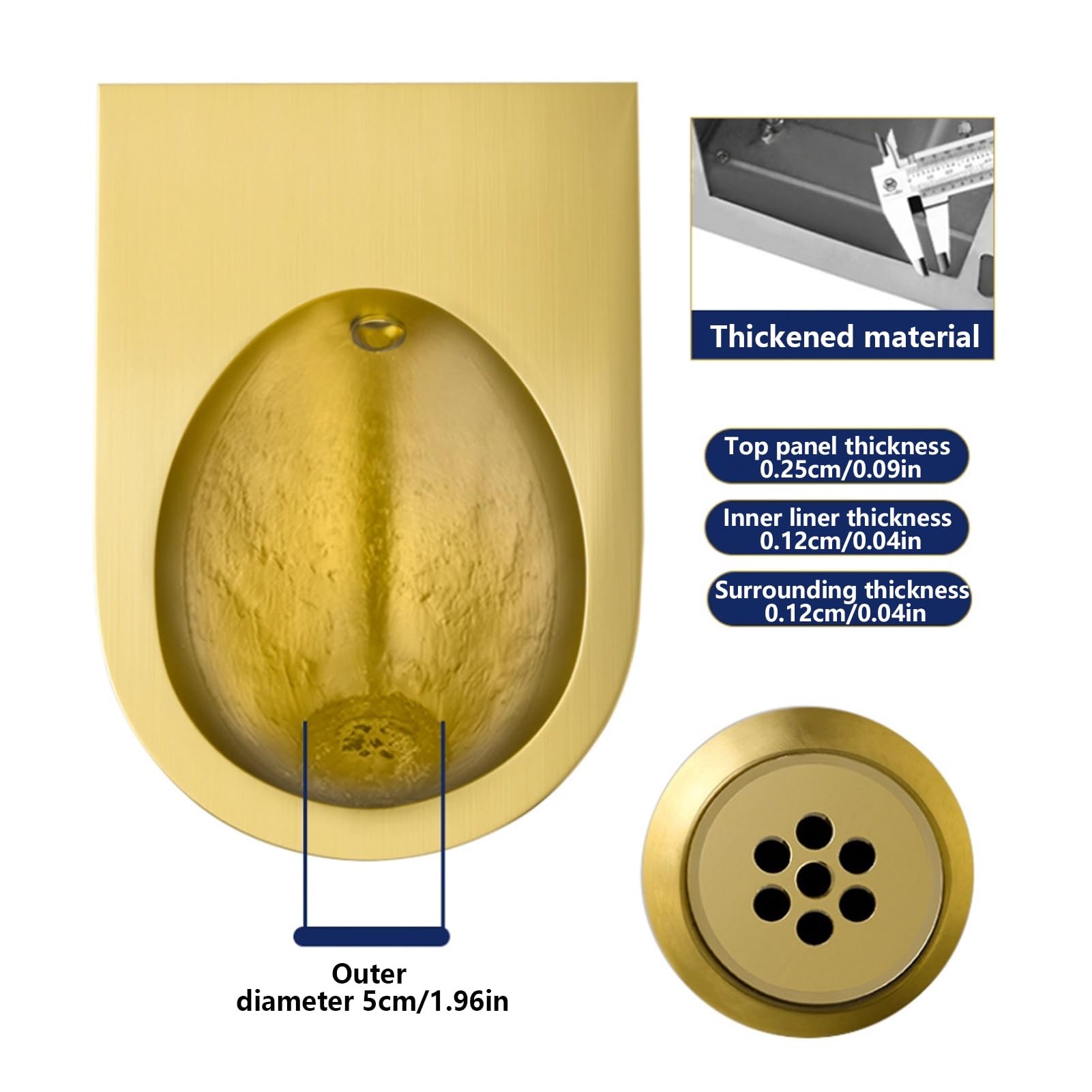 Orinal de pared para hombres adultos, a prueba de derrames, para baños públicos, comerciales y domésticos, duradero y fácil de limpiar