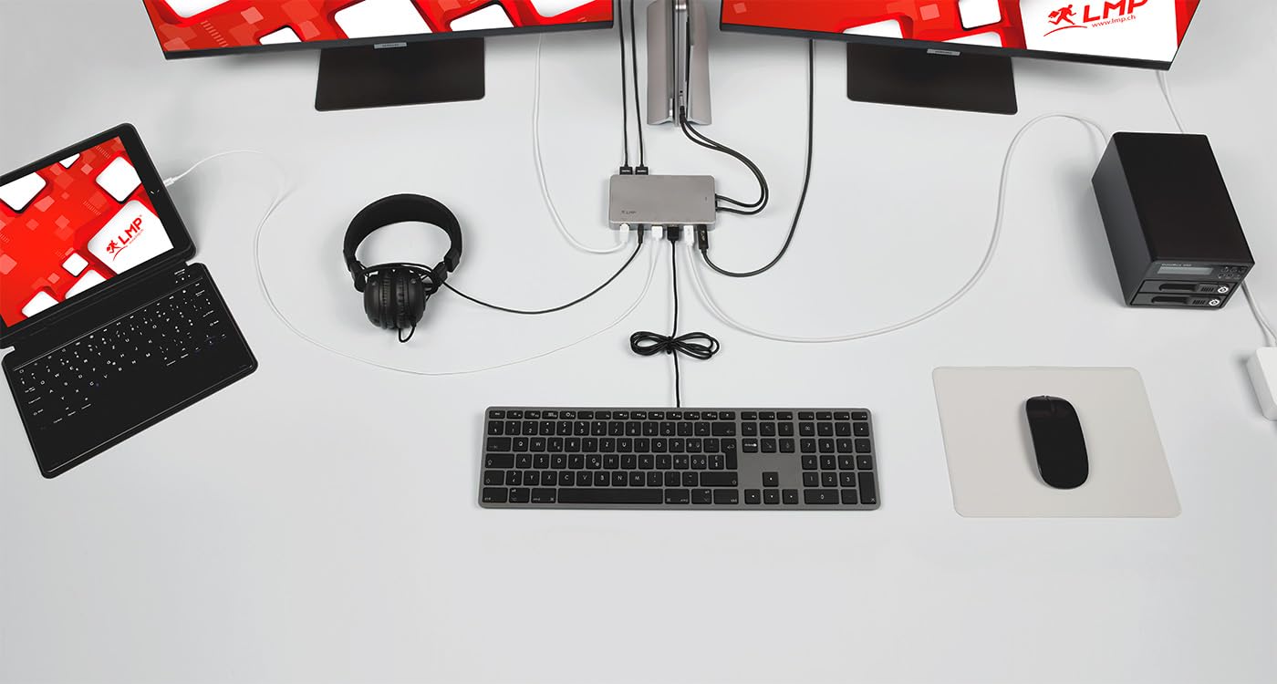 LMP Tastiera Wireless per Mac, Layout Italiano ISO, Bluetooth, 110 Tasti con Tastierino Numerico, Alluminio Grigio Siderale, Compatibile macOS, Ricaricabile, Tasti Incisi al Laser, Elegante e Robusta