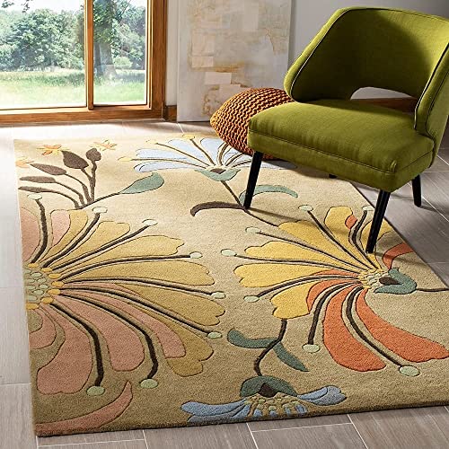 Image of Carpet Mahal Export Quality Handmade Tuffted Pure Woollen Carpet for Living Room Bedroom Size 5 x 8 feet (150X240 Cm) Color-Multi