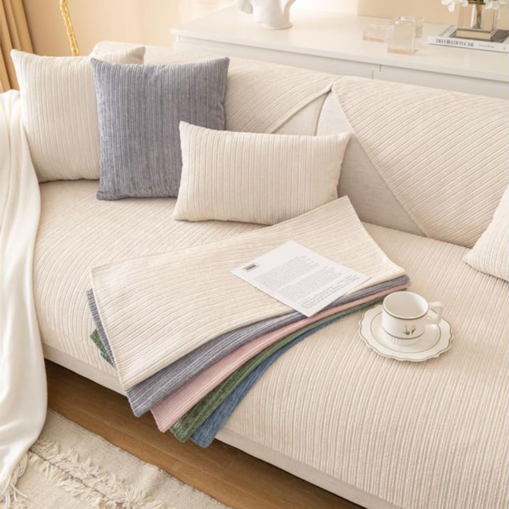 NUODWELL Chenille Sofa Slipcovers 1/2/3/4 Seater, Non Slip Sofa Cover for All-Seasons with Non-Slip Silicone Particles - Image 2
