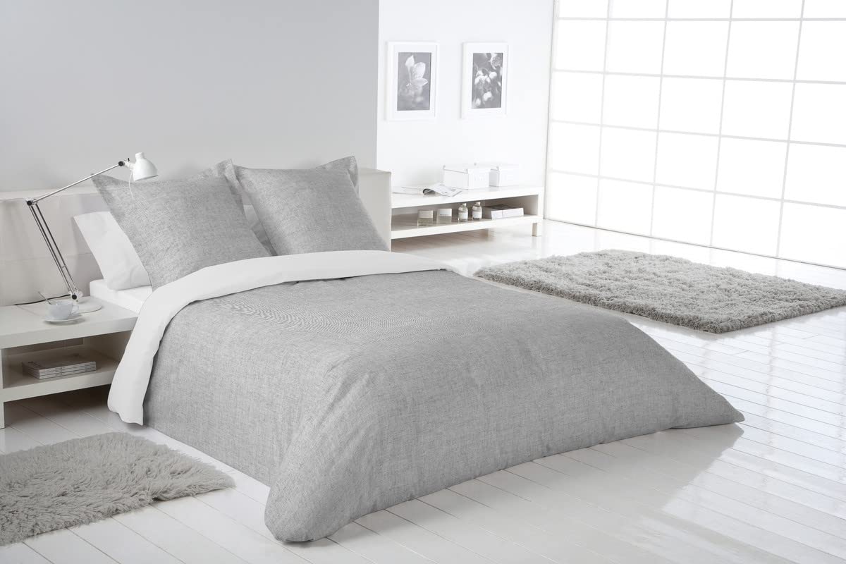SABANALIA - Funda nórdica Stone (Disponible en Varios tamaños y Colores), Cama 120, Gris