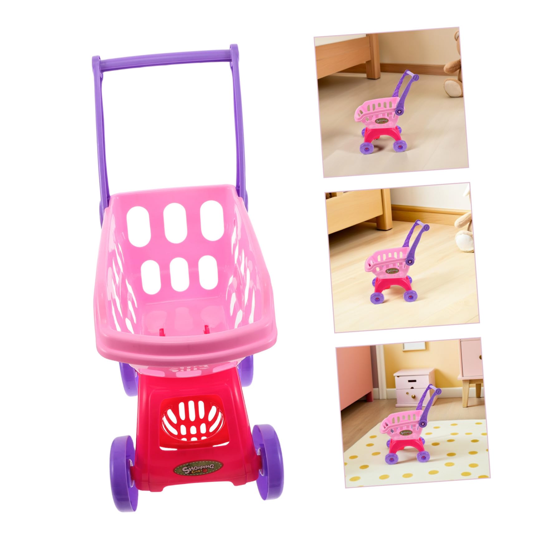 Carrello Supermarket Giocattolo Mini Trolley Simulazione Spesa Sicuro con Liscio Facile da Montare per Mani Piccole Gioco Educativo per Ragazzo Ragazza
