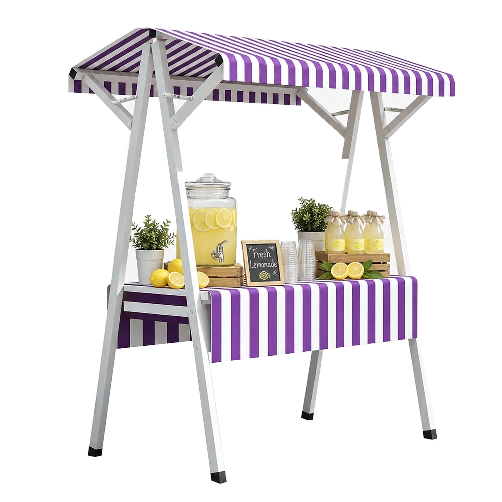 SBCWH Foldable Farmers Market Stand, Portable Street Vendor Food Cart