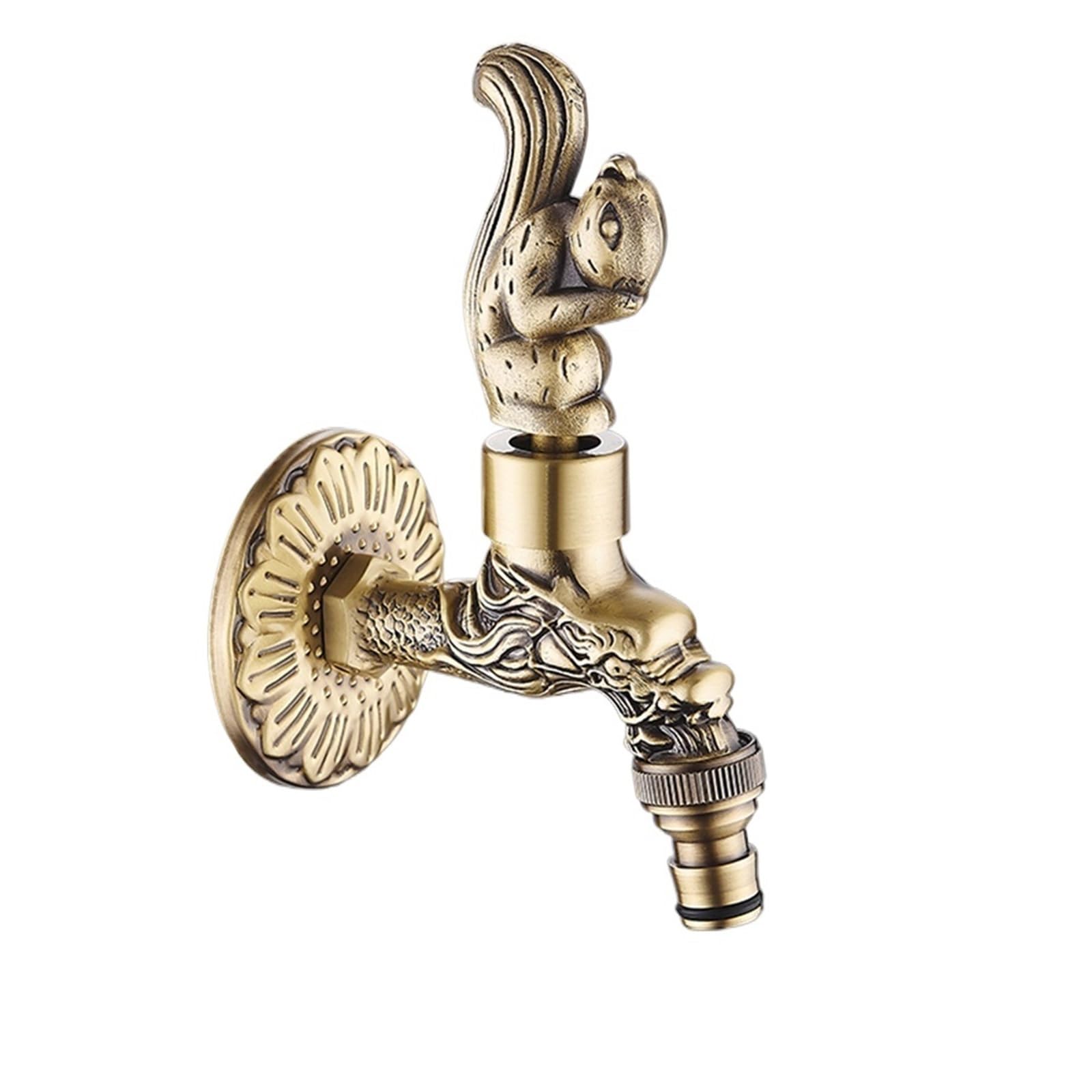 Outside Tap Garden Faucet Faucet Bronze Dragon Carved Tap Bathroom Mop Faucet Washing Machine Faucet Outdoor Faucet for Garden(Color-06)