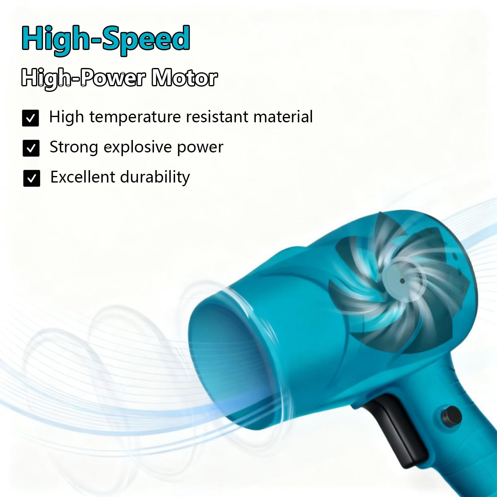 Soffiatore per foglie senza fili da 36000 giri/min, con caricabatterie, portatile, turbo da 21 V, per neve e polvere, 130 MPH, soffiatore a getto per esterni, turbofan, asciugatore per neve che soffia