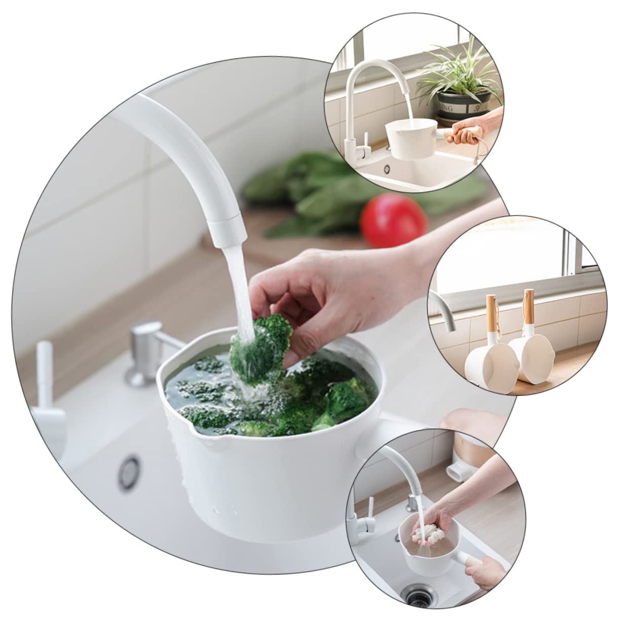 BRIGHTFUFU 1pc Long Handle Water Scoop Kitchen Ladle for Home Bath Use Versatile Water Bailer for Rinsing Serving Material