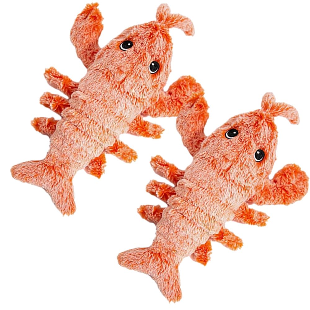 Zenova Floppy Lobster Dog Toys, Interactive Dog Toys to Keep Them Busy, Wiggly Lobster Dog Toy for Boredom, Rechargeable Moving Dog Chew Toys for Small/Medium/Large Dogs/Puppy Toys (2PCS)