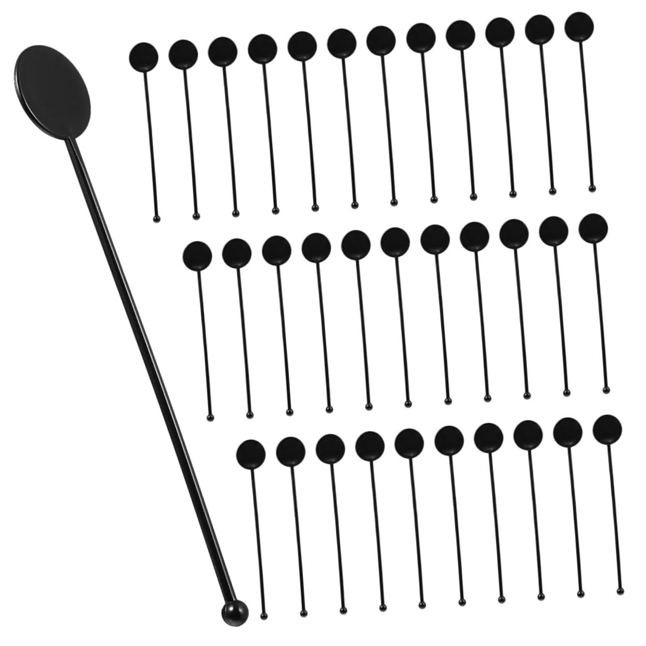 VALICLUD 150pcs Drink Stirrer Sticks Cocktail Mixing Swizzle Bar Straws Stir Straws for Coffee Bar Bartending Stirrers Mixer for Drinks Beverages Plastic Black re-usable