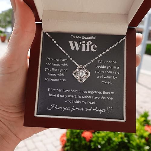 Miniatura 6 de Regalos de cumpleaños para esposa de parte del esposo Collar de alma gemela con tarjeta de mensaje y caja de corazón Regalo de aniversario,