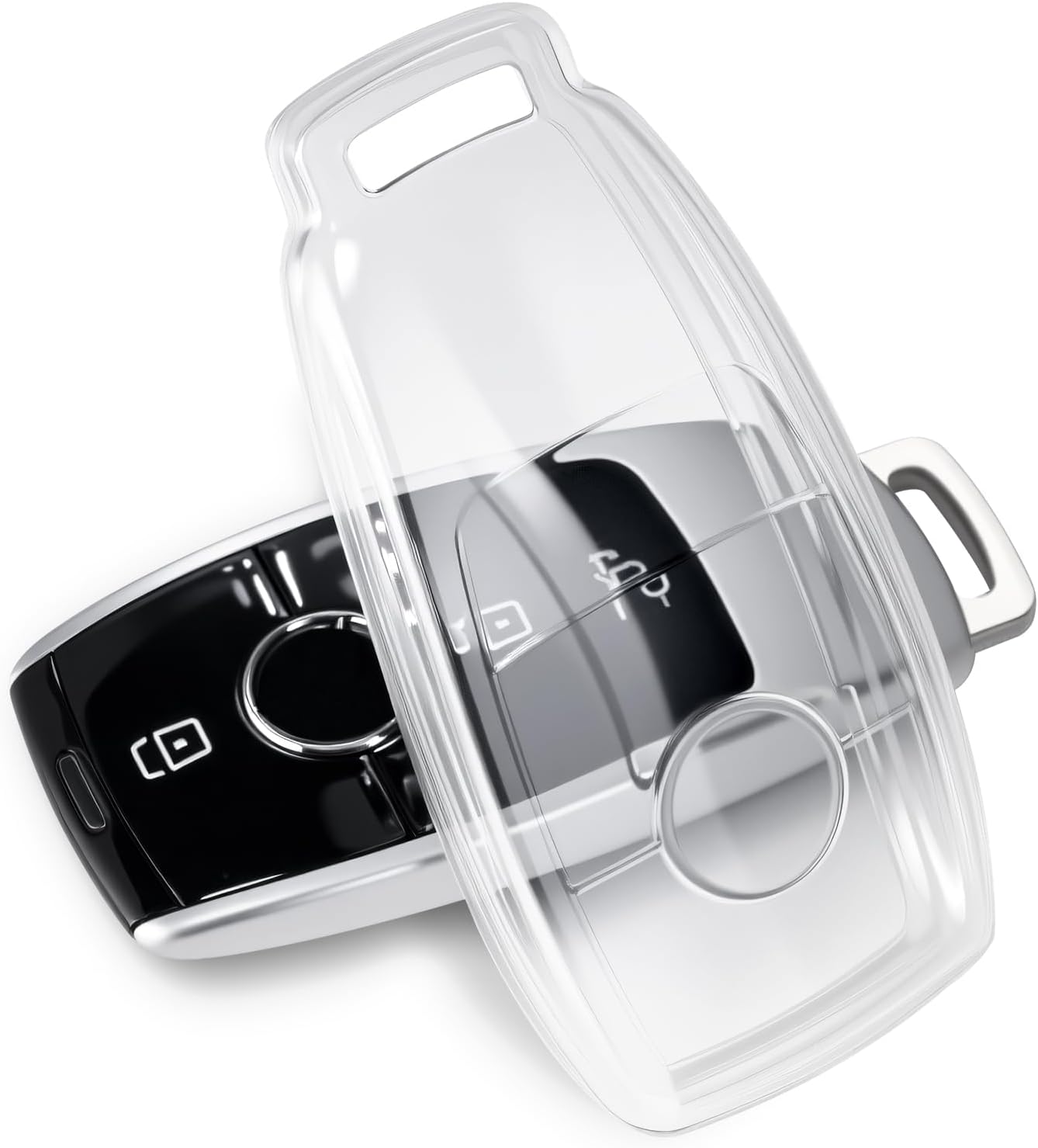 Clear TPU Mercedes Key Fob Case Fit for Benz GLC GLE GLA GLB GLS A C E G S AMG Class 4 Buttons Car Remote Key Case Shell Protector