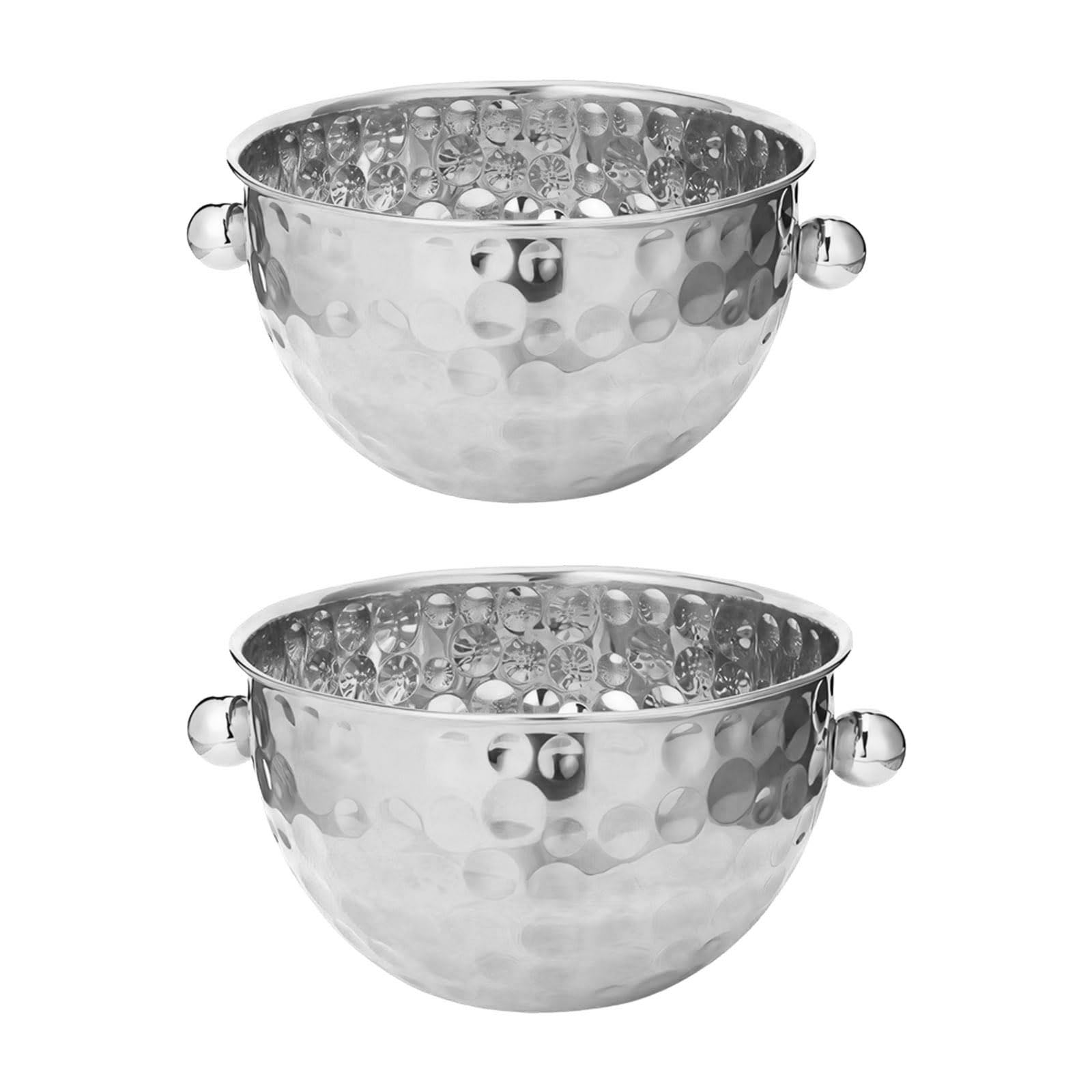 Xjdzineq Layer Insulated Ice Buckets Sturdy 304 Nonrust Steel in Elegant Hammered Design Gift Container Set Outdoor Buckets